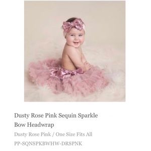 Beautiful lace and Dusty Pink Sparkle headbands💝